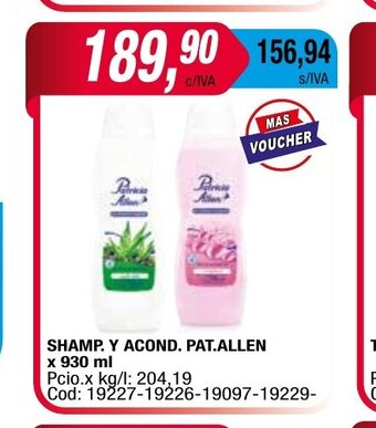 Maxiconsumo Shamp. Y Acond. Pat.Allen x 930 ml oferta