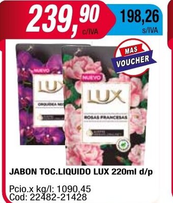 Maxiconsumo Jabon Toc.Liquido Lux 220ml D/P oferta