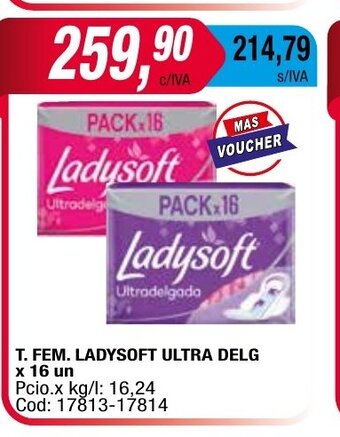 Maxiconsumo T.Fem.Ladysoft Ultra Delg x 16 un oferta