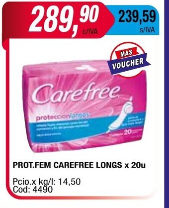 Maxiconsumo Prot.Fem Carefree LOngs x 20u oferta