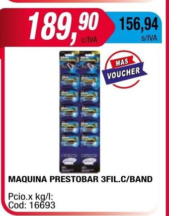 Maxiconsumo Maquina Prestobar 3Fil.C/Band oferta