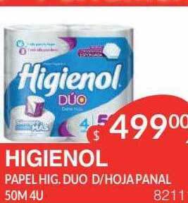 Masivos Higienol papel hig duo d hoja panal oferta
