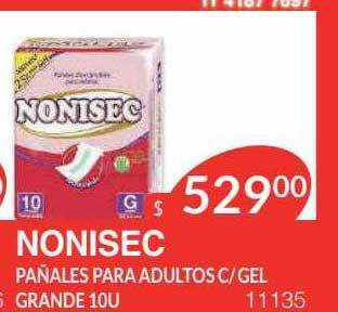 Masivos Nonisec pañales para adultos c gel grande oferta