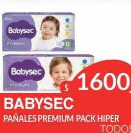 Masivos Babysec pañales premium pack hiper oferta