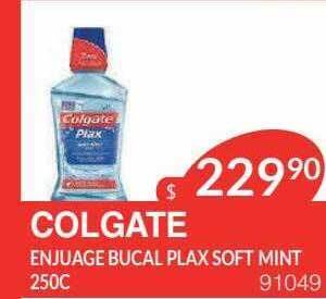 Masivos Colgate enjuague bucal plax soft mint oferta