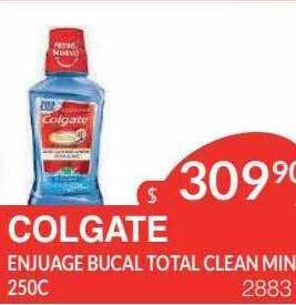 Masivos Colgate enjuague bucal total clean mint oferta