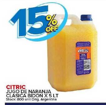 Carrefour Maxi Citric jugo de naranja clasica bidon oferta
