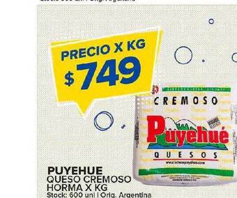 Carrefour Maxi Puyehue queso cremoso horma oferta
