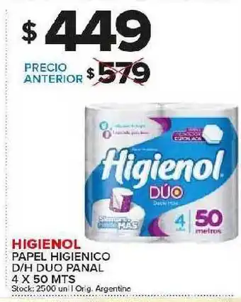Carrefour Maxi Higienol papel higienico dh duo panal oferta