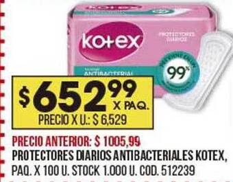 Coto Protectores diarios antibacteriales kotex oferta