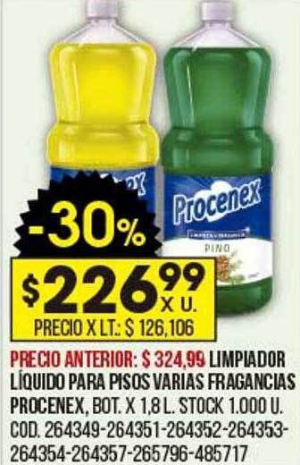Coto Limpiador líquido para pisos varias fragancias procenex oferta