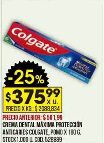 Coto Crema dental máxima protección anticaries colgate oferta