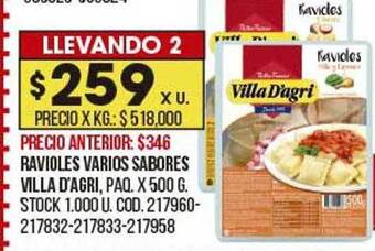 Coto Ravioles varios sabores villa d'agri oferta
