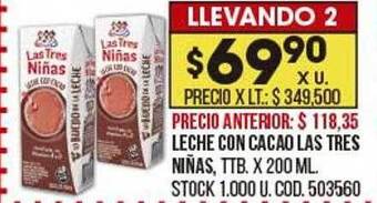 Coto Leche con cacao las tres niñas oferta