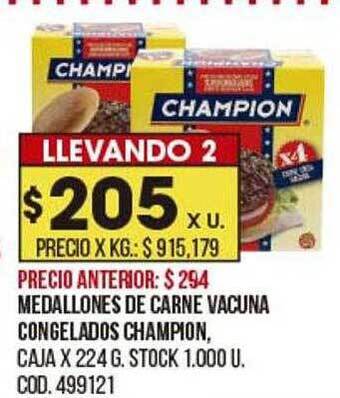 Coto Medallones de carne vacuna congelados champion oferta