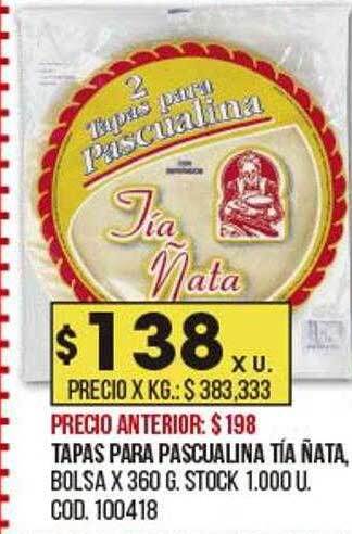 Coto Tapas para pascualina tía ñata oferta