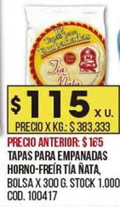 Tapas para empanadas horno-freír tía ñata