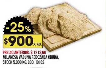 Coto Milanesa vacuna rebozada cruda oferta