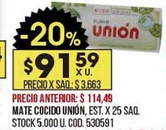Coto Mate cocido unión oferta