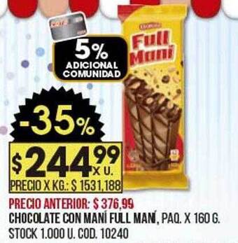 Coto Chocolate con maní full maní oferta