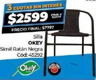 Diarco Silla okey simil ratán negra oferta