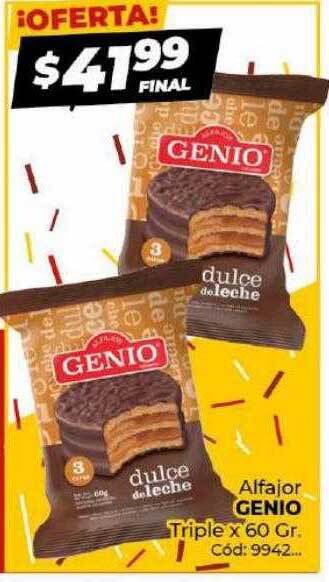 Diarco Alfajor genio triple oferta