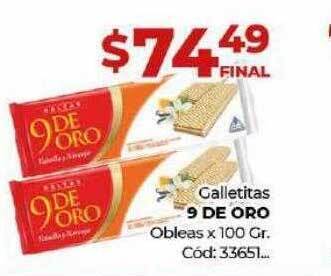 Diarco Galletitas 9 de oro obleas oferta