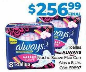 Diarco Toallas always noche suave flex con alas oferta