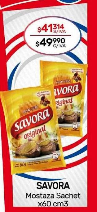 Nini Mayorista Savora mostaza sachet oferta
