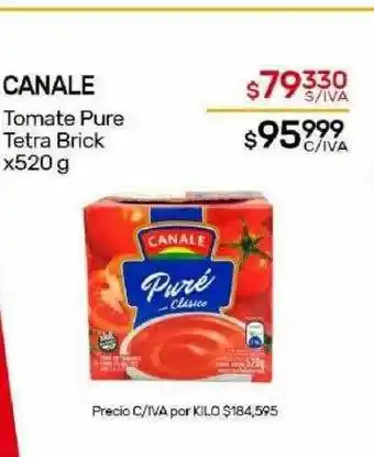 Nini Mayorista Canale tomate pure tetra brick oferta