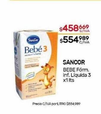 Nini Mayorista Sancor bebe fórm. inf. líquida 3 oferta
