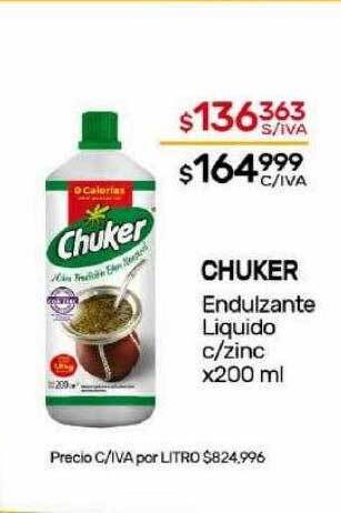 Nini Mayorista Chuker endulzante liquido c zinc oferta