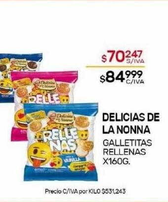 Nini Mayorista Delicias de la nonna galletitas rellenas oferta