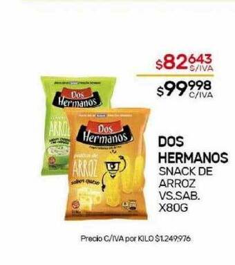 Nini Mayorista Dos hermanos snack de arroz vs sab oferta