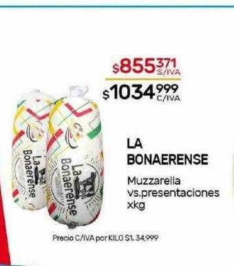 Nini Mayorista La bonaerense muzzarella vs. presentaciones oferta