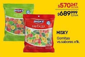 Nini Mayorista Misky gomitas vs. sabores oferta