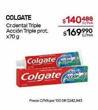 Nini Mayorista Colgate cr. dental triple acción triple prot oferta