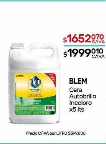 Nini Mayorista Blem cera autobrillo incoloro oferta