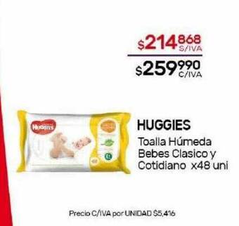 Nini Mayorista Huggies toalla húmeda bebes clasico y cotidiano oferta