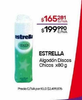 Nini Mayorista Estrella algodón discos chicos oferta