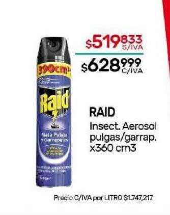 Nini Mayorista Raid insect. aerosol pulgas garrap. oferta