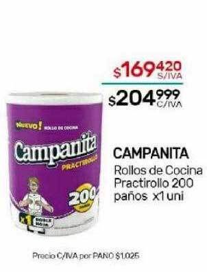 Nini Mayorista Campanita rollos de cocina practirollo oferta