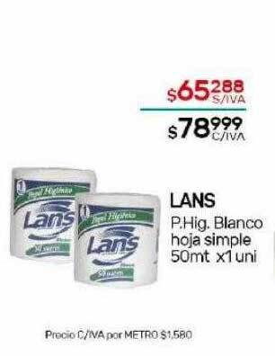 Nini Mayorista Lans p. hig. blanco hoja simple oferta