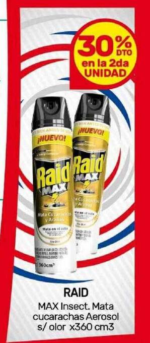 Nini Mayorista Raid max insect. mata cucarachas aerosol s olor oferta