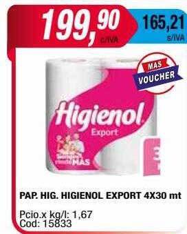 Maxiconsumo Pap. hig. higienol export oferta