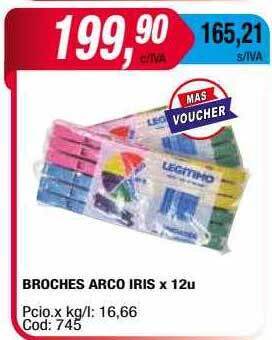 Maxiconsumo Broches arco iris oferta