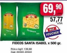 Maxiconsumo Fideos santa isabel oferta