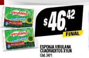 Supermercados Yaguar Esponja Virulana Cuadraditos x 1un oferta
