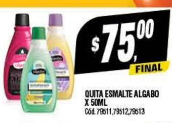 Quita Esmalte Algabo x 50ml