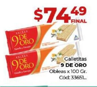 Diarco 9 De Oro Galletitas oferta